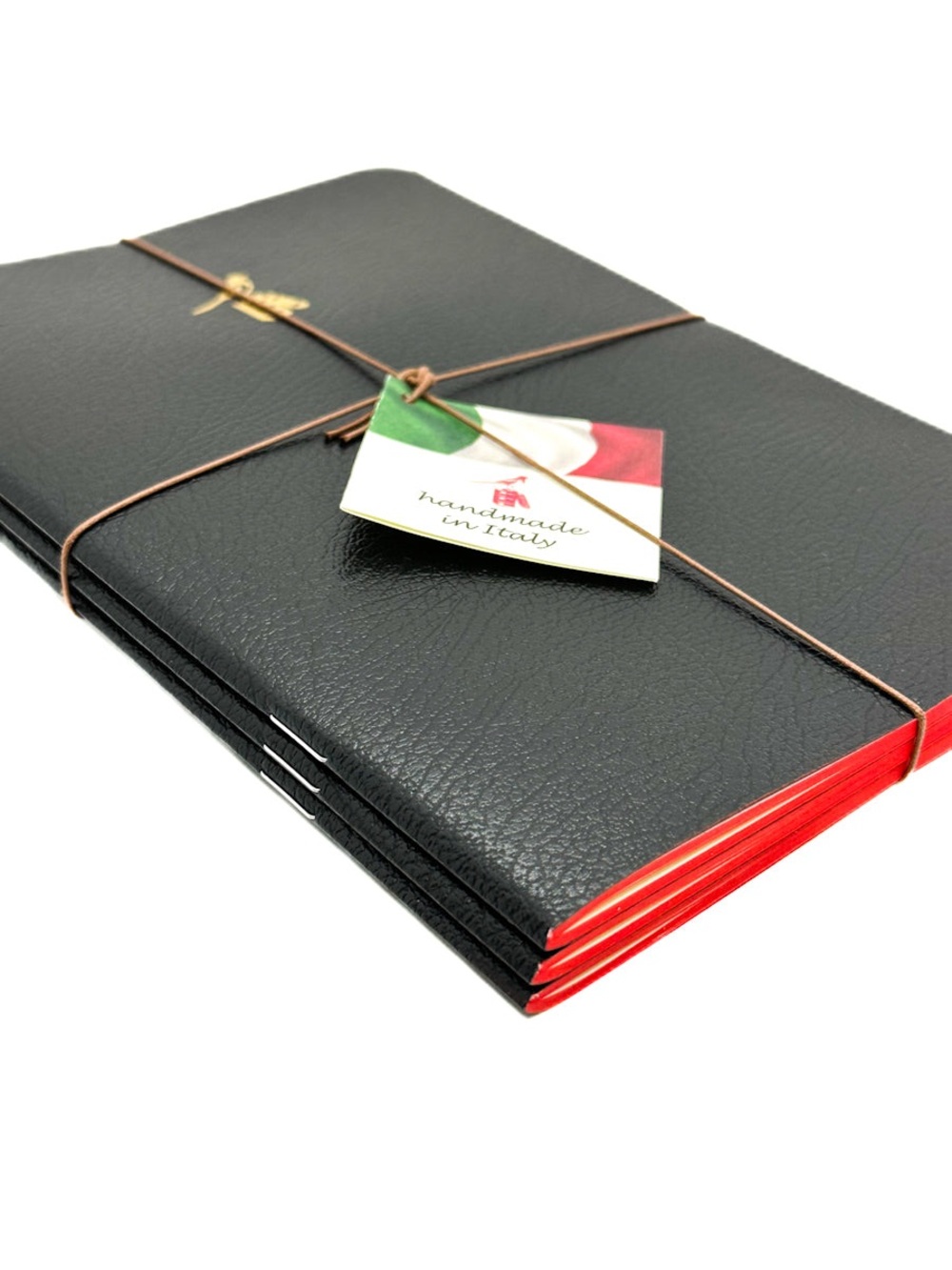 Bieffe Handmade in Italy Black set of 3 notebooks - Picture 4 of 9